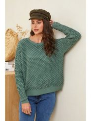 Soft Cashmere Sweter w kolorze zielonym rozmiar: 34/36. Zielone swetry Soft Cashmere, z aplikacjami, klasyczne, bez ramiączek. Za 97.51 zł.