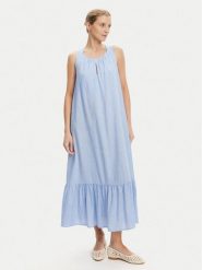 Tatuum Sukienka letnia Estella T2511.201 Błękitny Relaxed Fit. Niebieskie sukienki Tatuum, bez wzorów, z wiskozy, bez kołnierzyka, bez ramiączek. Za 289.99 zł.