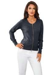 Heine Kardigan w kolorze granatowym rozmiar: 50. Niebieskie swetry Heine, bez wzorów, bez ramiączek. Za 173.99 zł.