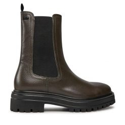 Sztyblety s.Oliver. Brązowe botki S.Oliver, bez wzorów, bez obcasa, na płaskiej podeszwie, bez zapięcia. Za 289.99 zł.