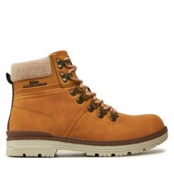 Trapery Lee Cooper. Brązowe traperki Lee Cooper, bez wzorów, bez obcasa, bez zapięcia. Za 219.99 zł.