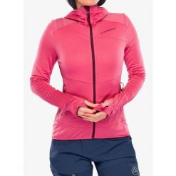 Bluza z kapturem damska La Sportiva Aequilibrium Thermal Hoody. Czerwone bluzy La Sportiva, bez wzorów, bez ramiączek, z kapturem. Za 635.19 zł.