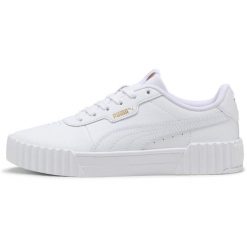 Tenisówki Puma Model Carina 3.0. Białe trampki Puma, bez wzorów, ze skóry, sportowe, bez zapięcia. Za 209.00 zł.