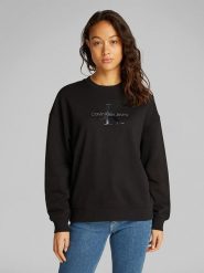 CALVIN KLEIN JEANS Bluza w kolorze czarnym rozmiar: XXL. Czarne bluzy Calvin Klein Jeans, xxl, bez wzorów, z bawełny, bez kaptura. Za 198.56 zł.