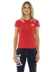 Koszulka polo damska z krótkim rękawem Leone Team Line. Czerwone t-shirty sportowe LEONE 1947 APPAREL, l, bez wzorów, bez ramiączek, na fitness i siłownię. Za 84.16 zł.