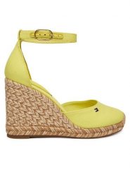 Tommy Hilfiger Espadryle Flag High Wedge Espad Closed Toe FW0FW09225 Żółty. Żółte espadryle Tommy Hilfiger, bez wzorów, z materiału, bez obcasa. Za 409.99 zł.