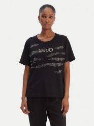 Liu Jo Sport T-Shirt TA6265 JS923 Czarny Regular Fit. Czarne t-shirty sportowe Liu Jo Sport, xxl, bez wzorów, z bawełny, bez ramiączek. Za 339.99 zł.