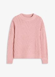 Sweter. Czerwone swetry bonprix, bez wzorów, bez ramiączek. Za 107.99 zł.