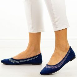 Granatowe baleriny damskie Sabatina Zh20-5. Niebieskie baleriny Sabatina, bez wzorów, z zamszu, bez obcasa, na obcasie, bez zapięcia. Za 89.00 zł.