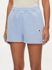 Tommy Jeans Szorty sportowe New Cls DW0DW17772 Błękitny Relaxed Fit. Niebieskie szorty sportowe Tommy Jeans, bez wzorów, z bawełny. Za 199.99 zł.