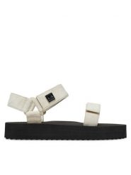 Armani Exchange Sandały XDP064 XV928 01819 Écru. Sandały Armani Exchange, bez wzorów, z materiału, bez obcasa, na płaskiej podeszwie, bez zapięcia. Za 319.99 zł.
