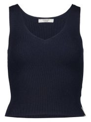 Copenhagen Studios Top w kolorze granatowym rozmiar: 32. Niebieskie topy Copenhagen Studios, bez wzorów, prążkowane, bez kołnierzyka, bez ramiączek. Za 61.02 zł.