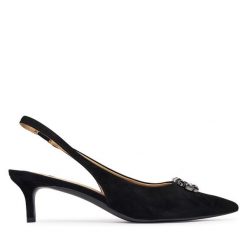 Czółenka LAUREN RALPH LAUREN. Czarne czółenka Lauren Ralph Lauren, bez wzorów, bez obcasa, bez zapięcia. Za 769.99 zł.
