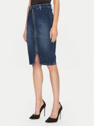 Guess Spódnica jeansowa W4BD38 D592A Granatowy Slim Fit. Niebieskie spódnice Guess, z aplikacjami, z bawełny. Za 259.99 zł.