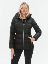 Geox Kurtka puchowa Charlene W3626E T2562F 9000 Czarny Regular Fit. Czarne kurtki Geox, na zimę, bez wzorów, z puchu, bez kaptura. Za 559.99 zł.