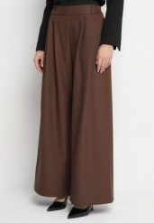 Brązowe Spodnie o Fasonie Palazzo z Wsuwanymi Kieszeniami Adivena. Brązowe jeansy Born2be, bez wzorów, z jeansu, eleganckie, z podwyższonym stanem, długie. Za 99.99 zł.