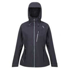 Kurtka przeciwdeszczowa z kapturem damska Regatta Birchdale. Niebieskie kurtki przeciwdeszczowe Regatta, m, bez wzorów, z materiału, z kapturem, trekkingowe. Za 249.99 zł.