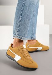 Jasnobrązowe Sneakersy Typu Klasyczne Tenisówki Zelritia. Brązowe trampki Renee, z aplikacjami, z jeansu, biznesowe, bez zapięcia. W wyprzedaży za 67.99 zł.