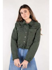 Tamba Kurtka dżinsowa w kolorze zielonym rozmiar: 36. Zielone kurtki Tamba, bez wzorów, bez kaptura. Za 157.73 zł.