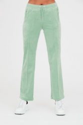 JUICY COUTURE Seledynowe spodnie dresowe Tina. Niebieskie spodnie dresowe Juicy Couture, bez wzorów, z dresówki. W wyprzedaży za 229.99 zł.