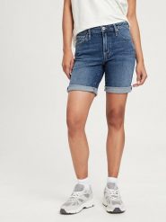 Cross Jeans Szorty dżinsowe w kolorze niebieskim rozmiar: W30. Niebieskie szorty Cross Jeans, z aplikacjami, z bawełny, klasyczne. Za 127.95 zł.