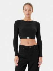 Guess Bluzka O5RP00 KCDA2 Czarny Regular Fit. Czarne bluzki Guess, s, z aplikacjami, bez kołnierzyka, bez ramiączek. Za 189.99 zł.