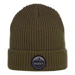 Czapka zimowa ocieplana Majesty Classic Beanie zielona. Zielone czapki zimowe Majesty, bez wzorów, sportowe. W wyprzedaży za 62.49 zł.
