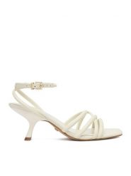 GINO ROSSI Sandały EO-LS655783-1 Écru. Sandały Gino Rossi, bez wzorów, ze skóry, bez obcasa, na szpilce, bez zapięcia. Za 349.99 zł.