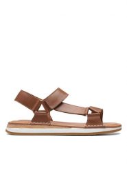 Clarks Skórzane sandały w kolorze jasnobrązowym rozmiar: 37. Brązowe sandały Clarks, bez wzorów, klasyczne, z otwartym noskiem, bez obcasa, bez zapięcia. Za 186.63 zł.