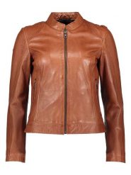 Bugatti Skórzana kurtka w kolorze jasnobrązowym rozmiar: 42. Brązowe kurtki Bugatti, bez wzorów, ze skóry, bez kaptura. Za 717.96 zł.