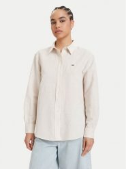 Tommy Jeans Koszula DW0DW22209 Beżowy jasny Relaxed Fit. Brązowe koszule Tommy Jeans, xl, bez wzorów, z jeansu, bez kołnierzyka, bez ramiączek. Za 409.99 zł.