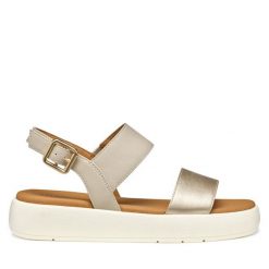 Sandały Geox. Żółte sandały Geox, bez wzorów, bez obcasa, na płaskiej podeszwie, bez zapięcia. Za 269.99 zł.