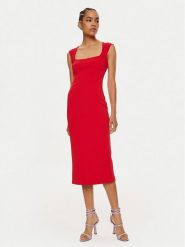 Pinko Sukienka koktajlowa Valensole 103960 A20A Czerwony Slim Fit. Czerwone sukienki Pinko, bez wzorów, z syntetyku, wizytowe, bez kołnierzyka, bez ramiączek. Za 849.99 zł.