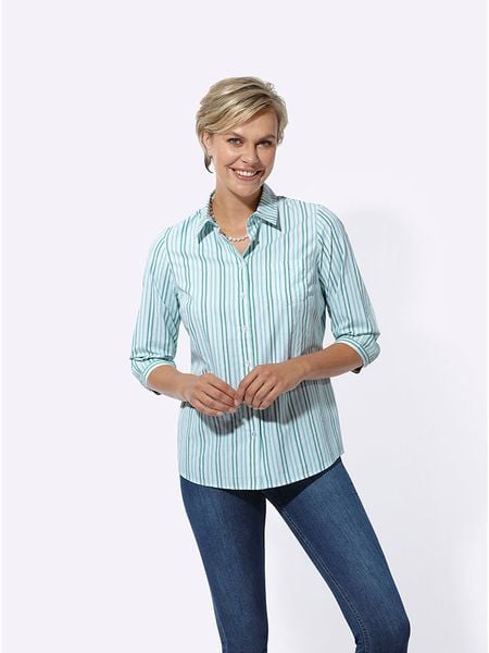 WITT WEIDEN Koszula w kolorze błękitno-zielonym rozmiar: 42. Niebieskie koszule WITT WEIDEN, bez wzorów, bez kołnierzyka, bez ramiączek. Za 37.30 zł.