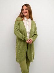 Kaffe Kardigan Kaemeria 10506359 Zielony Regular Fit. Zielone swetry Kaffe, s, bez wzorów, z syntetyku, bez ramiączek. Za 269.99 zł.