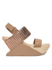 United Nude Sandały Delta Wedge Puffier 10988971188 Beżowy. Brązowe sandały United Nude, bez wzorów, ze skóry, bez obcasa, na koturnie, bez zapięcia. Za 1,269.00 zł.