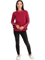 Heine Sweter w kolorze czerwonym rozmiar: 36. Czerwone swetry Heine, bez wzorów, z bawełny, bez ramiączek. Za 79.21 zł.