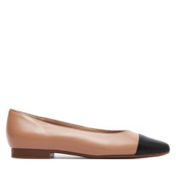 Baleriny Ryłko. Brązowe baleriny Ryłko, bez wzorów, bez obcasa, bez zapięcia. Za 299.99 zł.