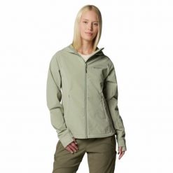 Kurtka softshellowa damska Columbia Sweet As III z kapturem. Zielone kurtki przejściowe sportowe Columbia, bez wzorów, z softshellu, z kapturem, trekkingowe. Za 329.99 zł.