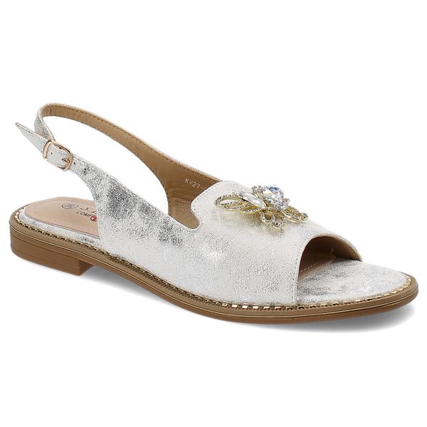 Białe Sandały S.Barski Stylowe Obuwie Damskie Z Motylem. Białe sandały S.BARSKI, bez wzorów, ze skóry ekologicznej, eleganckie, bez obcasa, bez zapięcia. Za 109.00 zł.