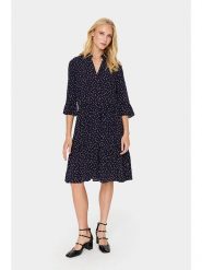 SAINT TROPEZ Sukienka w kolorze granatowym rozmiar: L. Niebieskie sukienki Saint Tropez, l, bez wzorów, z wiskozy, bez kołnierzyka, bez ramiączek, midi, rozkloszowane. Za 104.99 zł.