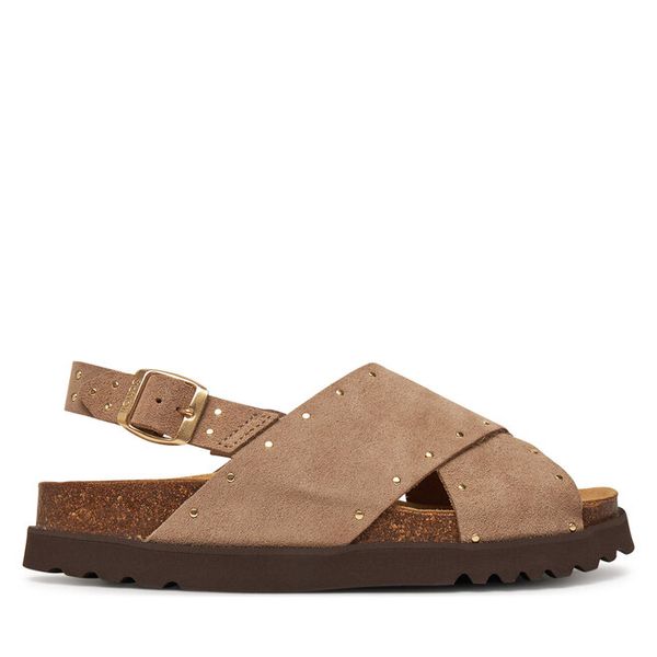 Sandały Scholl. Brązowe sandały Scholl, bez wzorów, bez obcasa, na płaskiej podeszwie, bez zapięcia. Za 339.99 zł.