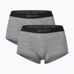 Bokserki termoaktywne damskie super.natural Tundra 175 Hipser 2 pary. Szare bokserki damskie super.natural, bez wzorów, z materiału. Za 339.99 zł.