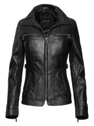 Bugatti Skórzana kurtka w kolorze czarnym rozmiar: 42. Czarne kurtki Bugatti, bez wzorów, z materiału, bez kaptura. Za 739.99 zł.