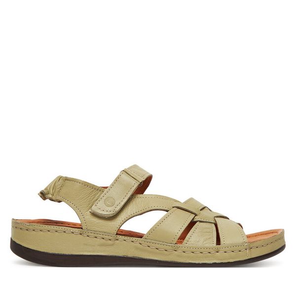 Sandały Comfortabel. Zielone sandały Comfortabel, bez wzorów, bez obcasa, na płaskiej podeszwie, bez zapięcia. Za 399.99 zł.