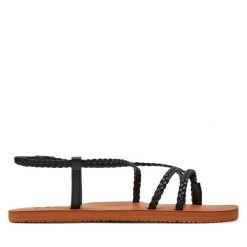 Sandały Billabong. Czarne sandały Billabong, bez wzorów, bez obcasa, na płaskiej podeszwie, bez zapięcia. Za 159.99 zł.