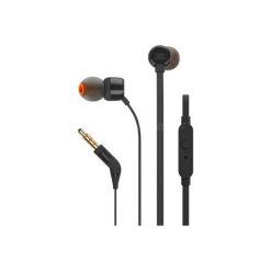 Przewodowe słuchawki dokanałowe JBL T110 Czarny. Czarne słuchawki douszne JBL. Za 49.99 zł.