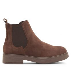 Sztyblety Lasocki. Brązowe botki Lasocki, bez wzorów, bez obcasa, na płaskiej podeszwie, bez zapięcia. Za 124.99 zł.