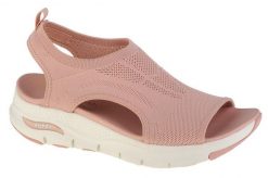 Buty do chodzenia damskie Skechers Arch Fitcity Catch. Brązowe trekkingi Skechers, bez wzorów, z gumy, bez zapięcia, trekkingowe. Za 419.00 zł.