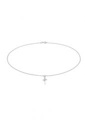 Elli Damski Choker z zawieszką krzyżykiem z kryształem w srebrze próby 925 Sterling Silver Naszyjniki 1 ct. Szare naszyjniki Elli, z materiału, srebrne. Za 248.99 zł.